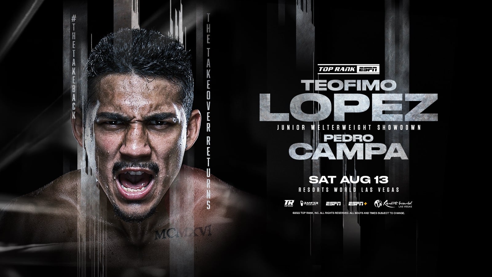 Teofimo Lopez vs Campa - Sky, FITE, ESPN+ - August 13 - 10 pm ET