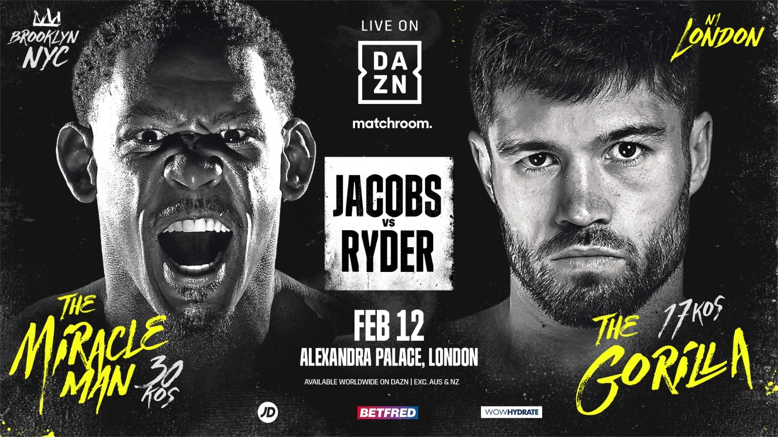 Jacobs vs. Ryder - DAZN - Feb. 12 - 2 pm ET