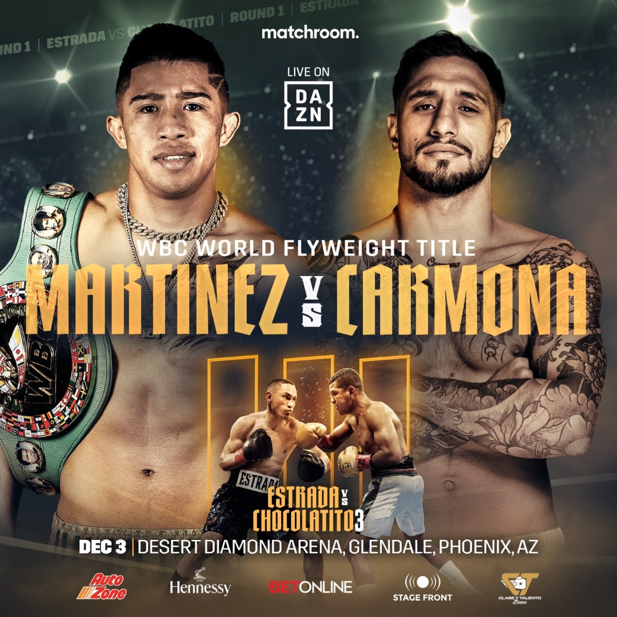 Martinez vs Carmona - DAZN - Dec. 3 - 9 pm ET