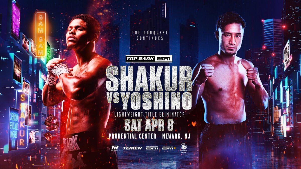 Stevenson vs Yoshino - ESPN - April 8 - 9 pm ET
